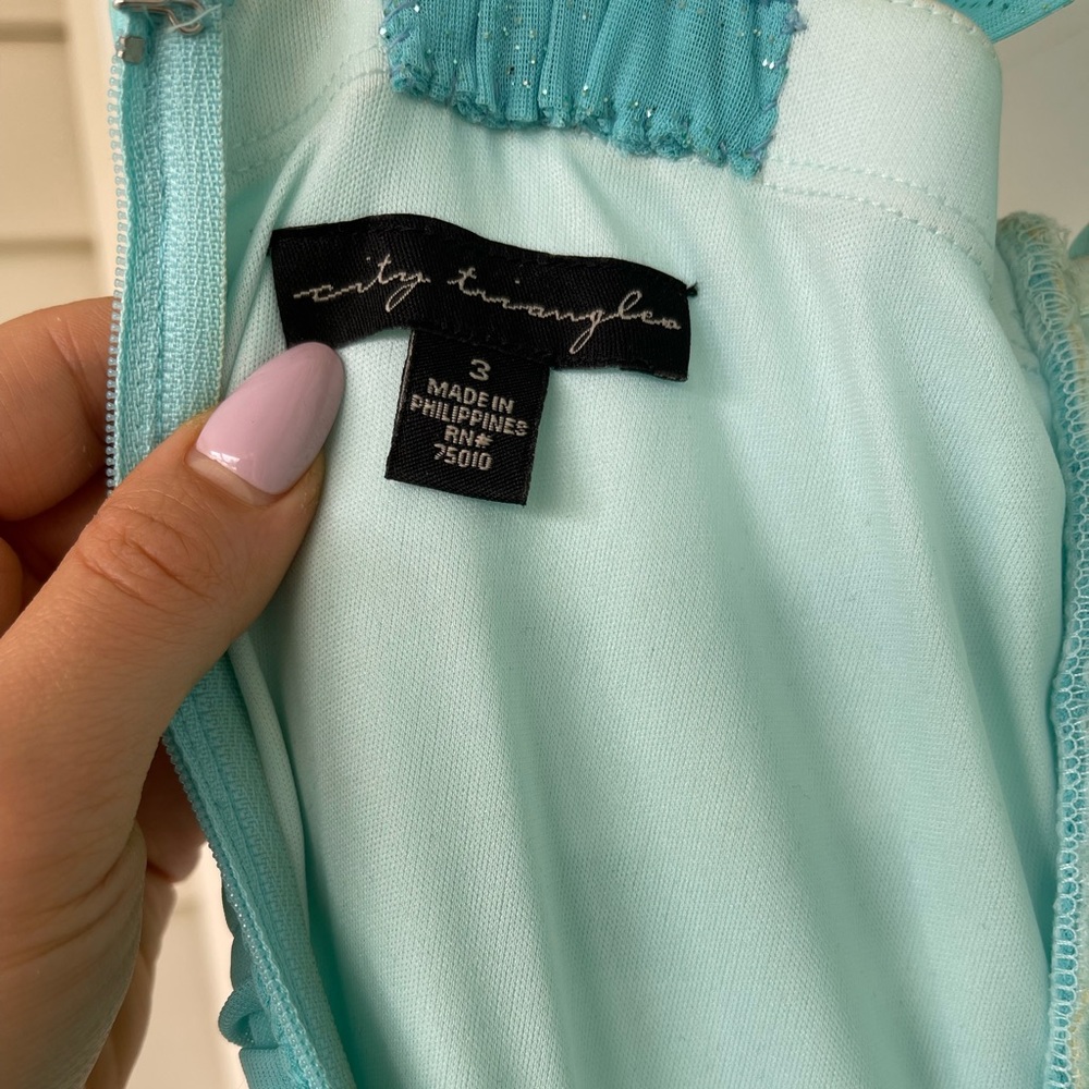 Baby blue sparkly bridesmaids maxi dress - Picture 8 of 16